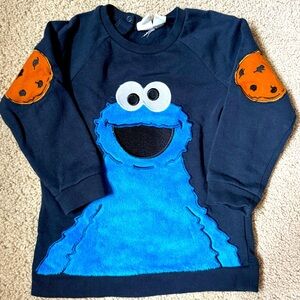 H&M Sesame Street Cookie Monster fleece sweater size 3-4years